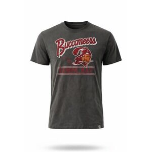 47 NFL Tampa Bay Buccaneers Womens Gray T Shirt Large Distressed Graphic Tee